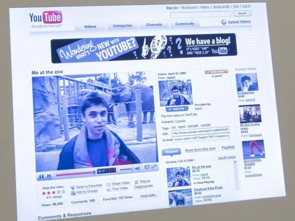 Aspecto de la página principal de Youtube en el 2005 | Foto: YouTube/V&A