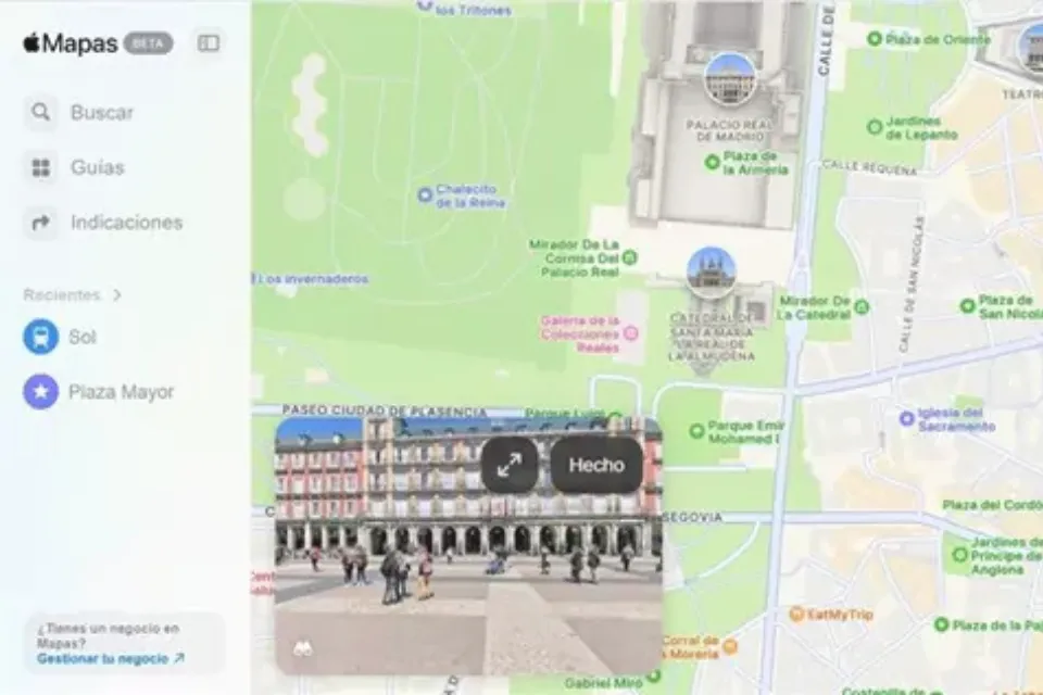 Función 'Look Around' en la versión web de Apple Maps. - Europa Press