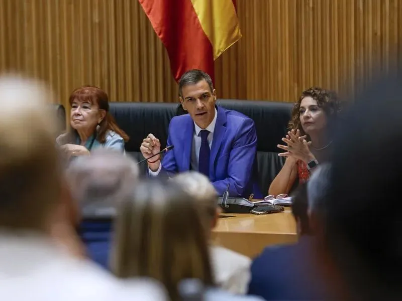 El presidente del Gobierno, Pedro Sánchez|Foto: EFE/JJ Guillén Sánchez cuestiona participación internacional de Israel y Rusia por conflictos en Gaza y Ucrania  
