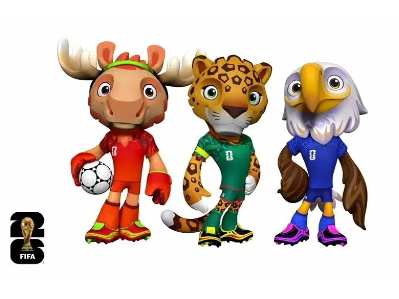 Las mascotas oficiales del Mundial 2026: Maple, Zayu y Clutch|Foto: EFE/FIFA