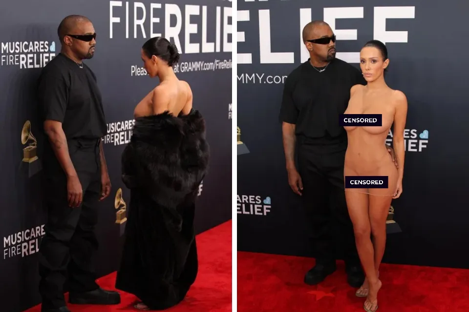 Kanye West y Bianca Censori - alfombra roja de los Grammy 2025 Foto: La Vanguardia/Daniel Cole/Reuters