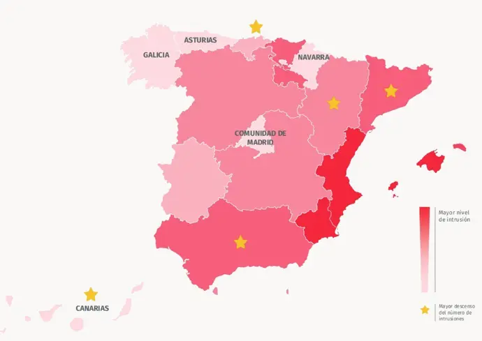 Galicia, Asturias, Navarra, Canarias y la Comunidad de Madrid, las más seguras de España|Foto: Europa Press/Securitas Di