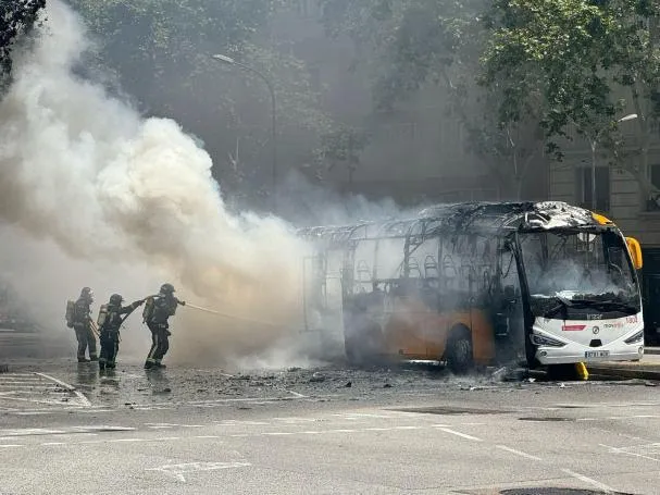 Quema autobús Barcelona 
