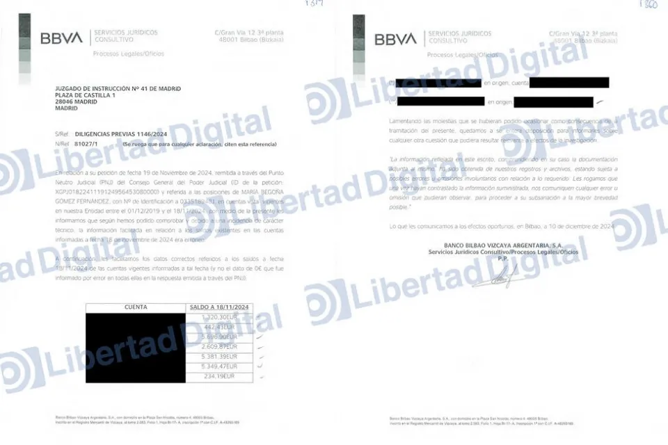 Cuentas de Begoña Gómez en BBVA. Libertad Digital Cuentas de Begoña Gómez en BBVA. Libertad Digital
