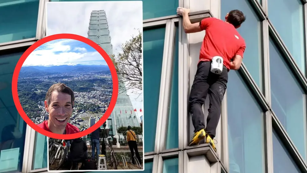 Alex Honnold escala sin seguridad ni cuerdas el Tapei 101 de 508 metros | Foto: Reuters