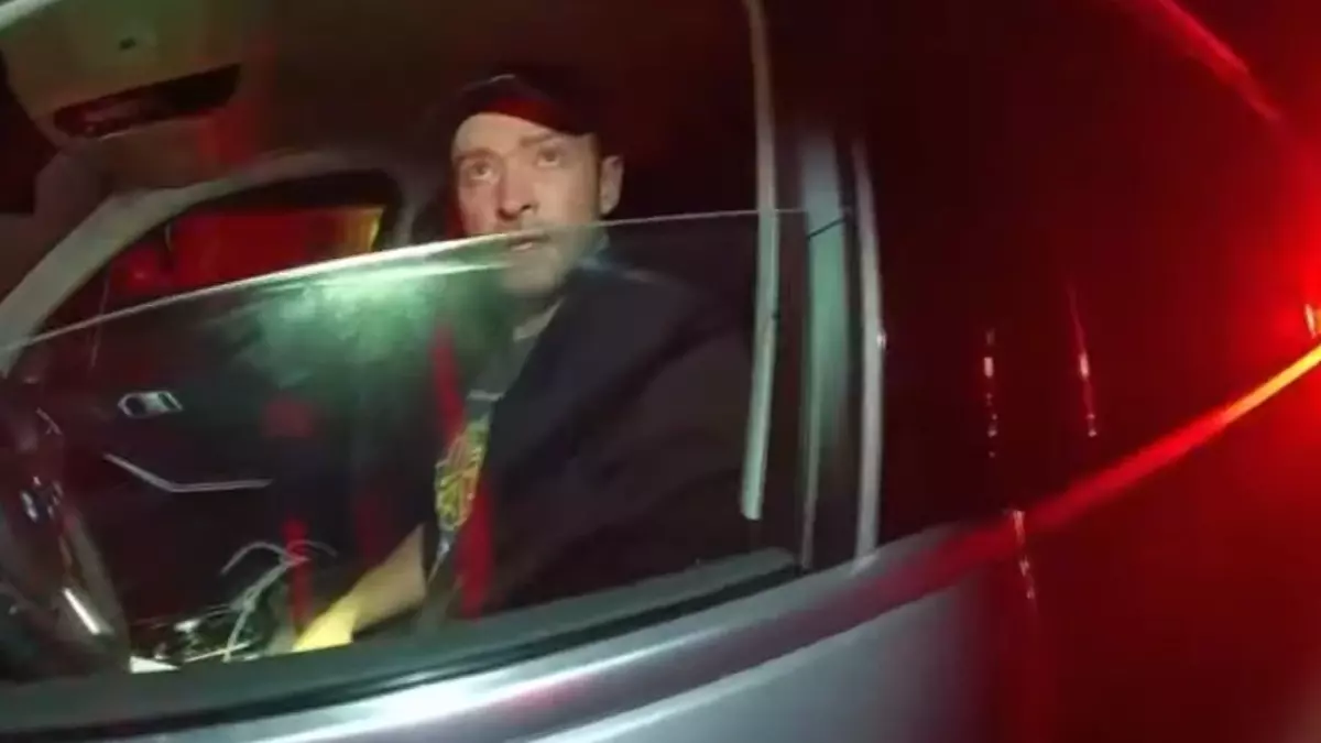 Imágenes difundidas del arresto de Justin Timberlake en 2024   Foto: Captura de video