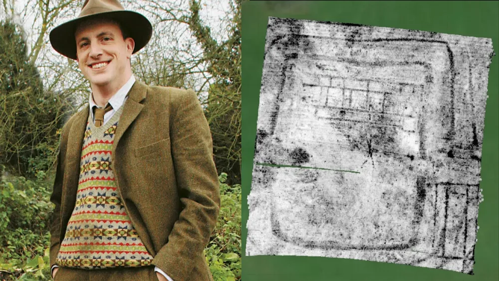 Alex Langlands y su equipo logran captar imagenes de la villa romana descubierta en  Margam | Foto: Terradat Geophysics Arqueólogos en Gales han desvelado lo que describen como un 