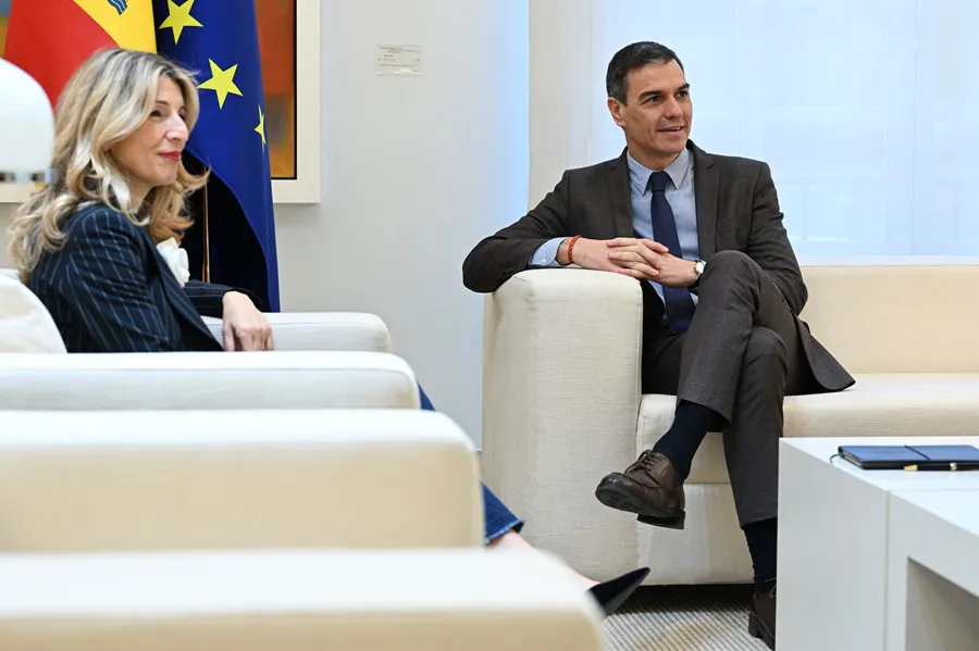 El presidente del Gobierno, Pedro Sánchez y la vicepresidenta Yolanda Diaz|Foto: EFE Moncloa Borja Puig de la Bellacasa