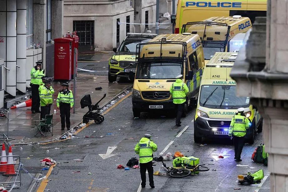 Despliegue policial en el centro de Liverpool|Foto: El Mundo/Darren Staples/AFP