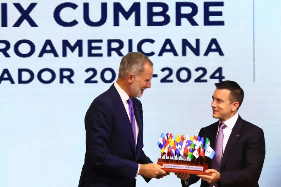 El presidente de Ecuador, Daniel Noboa - rey Felipe VI - EFE/Robert Puglla