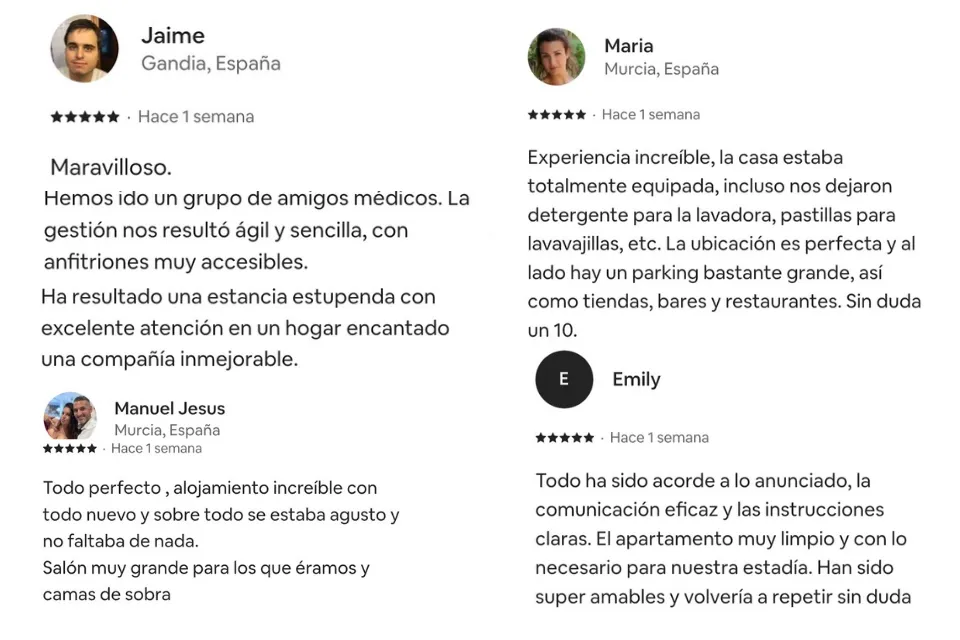 Opiniones de usuarios de la Villa Sancti Spiritu en Airbnb | Créditos: RENTITUP